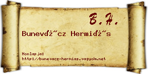 Bunevácz Hermiás névjegykártya
